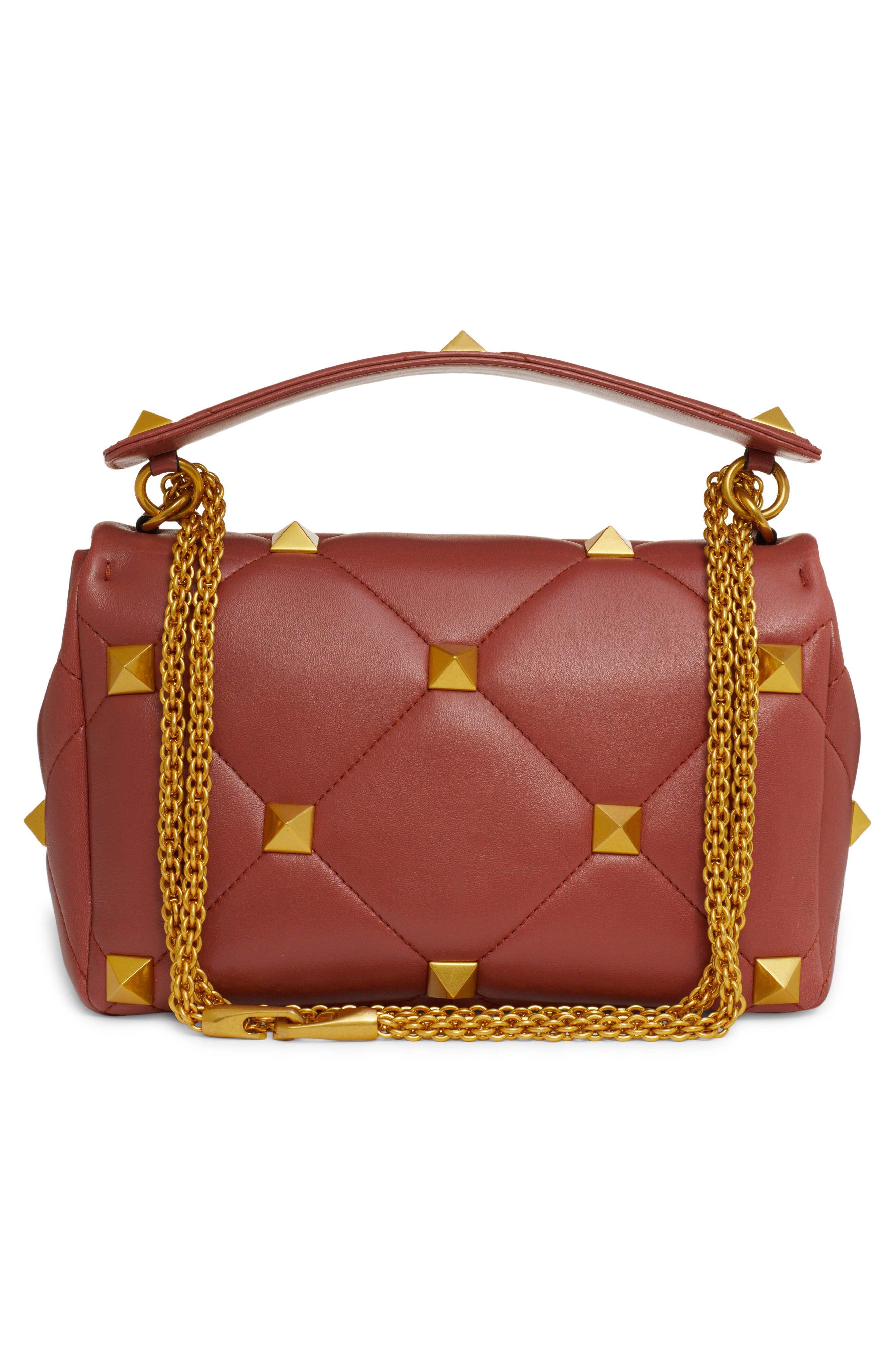 Valentino Garavani Large Roman Stud Matelassé Quilted Leather Shoulder Bag, Alternate, color, 