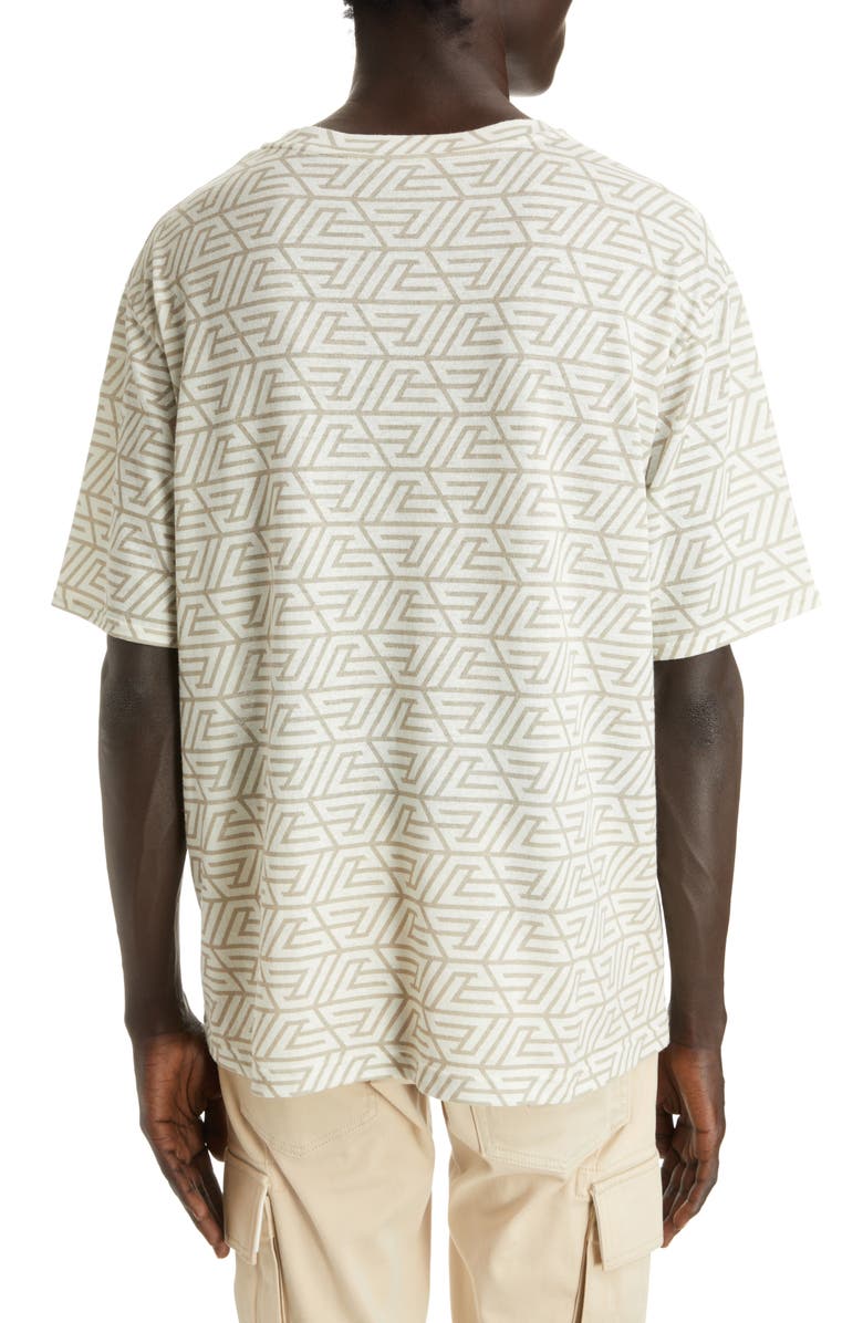 Balmain Pyramid Monogram Print Cotton T-Shirt, Alternate, color, 