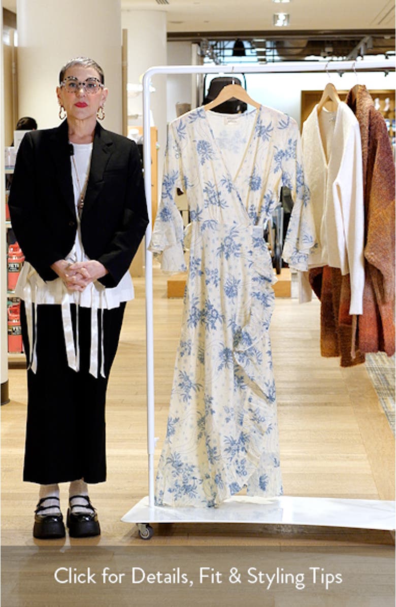 Carly Print Wrap Maxi Dress, sales video thumbnail