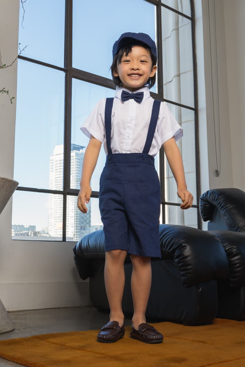 Kids' Eton 5-Piece Linen Set, Alternate, color, Indigo