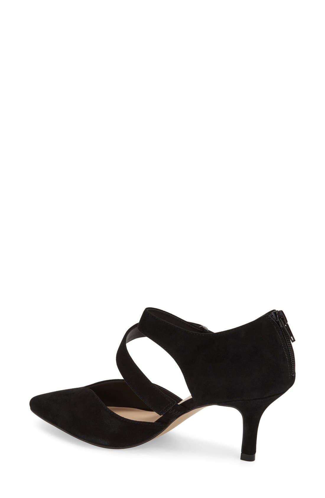 'Krissa' Pointy Toe Pump, Alternate, color, BLACK SUEDE