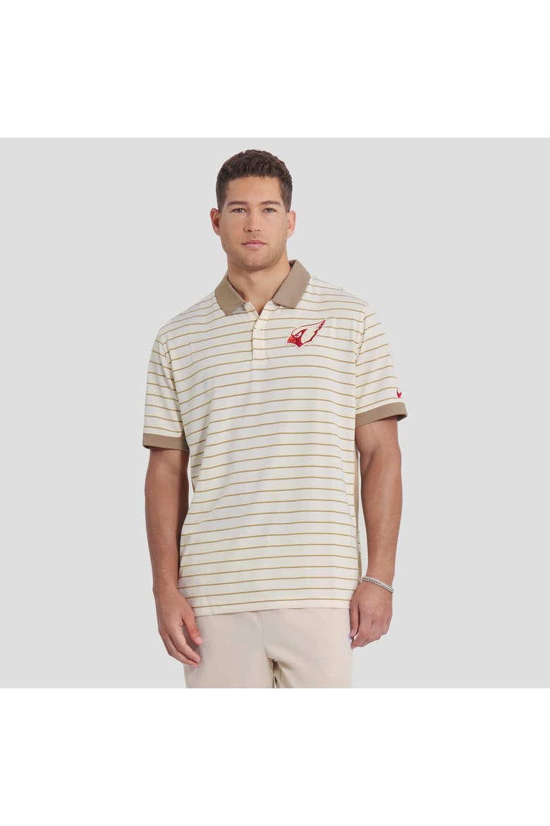 Men's Nike  Natural Arizona Cardinals 2025 Rivalries Collection Sideline Victory Striped Dri-FIT Polo, Main, color, Natural