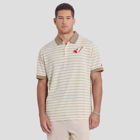 Men's Nike  Natural Arizona Cardinals 2025 Rivalries Collection Sideline Victory Striped Dri-FIT Polo