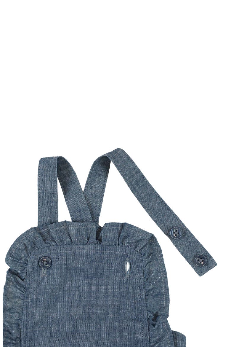 Baby Ruffle Sunsuit, Infant, Alternate, color, Blue Chambray Ruffle