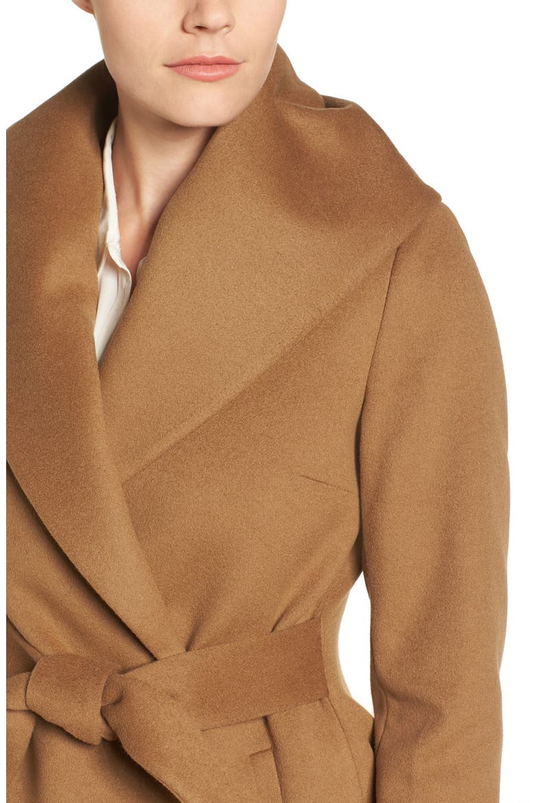 'Emma' Wool Blend Wrap Coat, Alternate, color, CAMEL