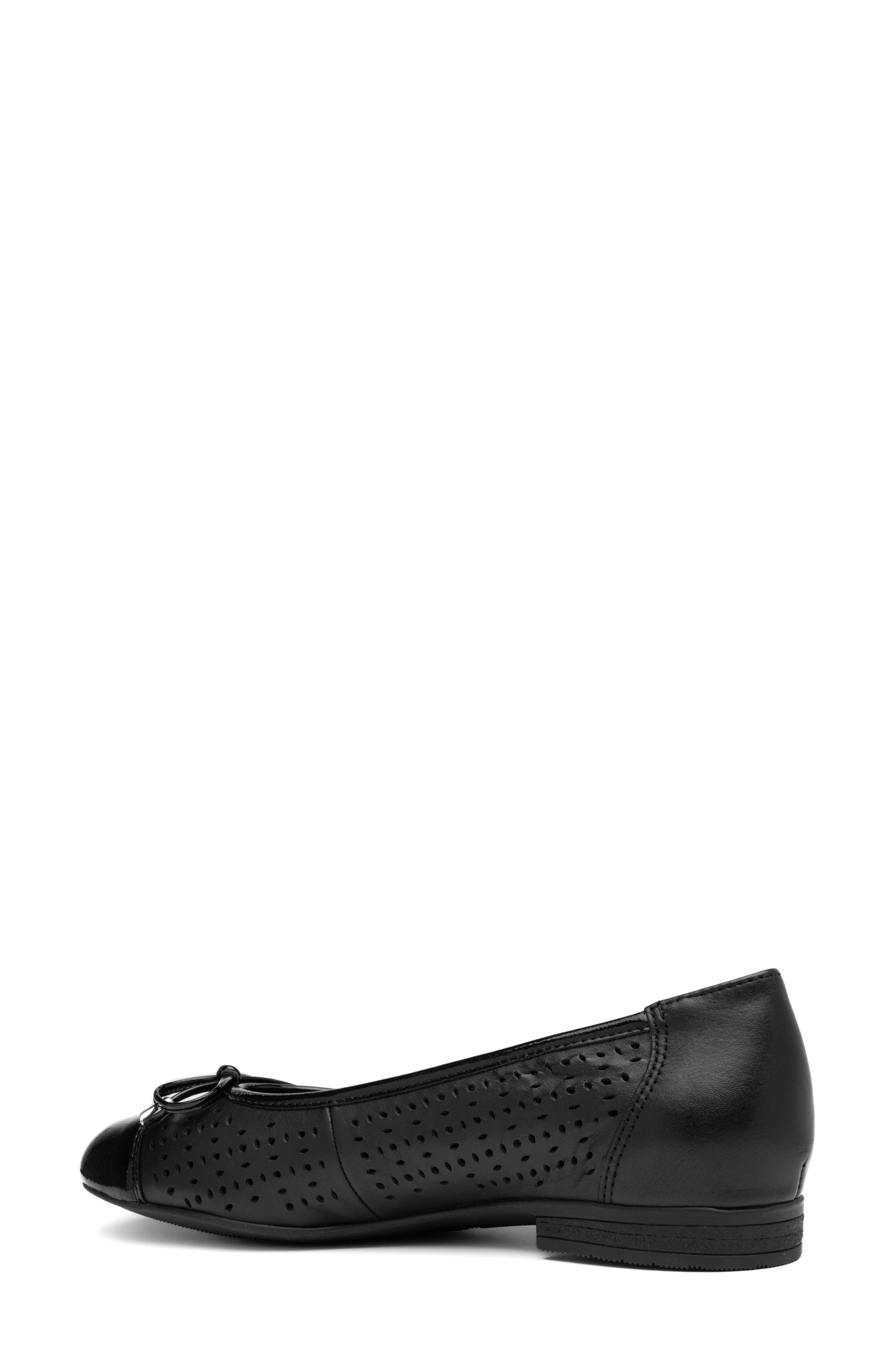 ara Sangria Cap Toe Flat, Alternate, color, Black