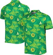 Reyn Spooner Men's Reyn Spooner Green Oakland Athletics Cooperstown Collection Puamana Print Polo