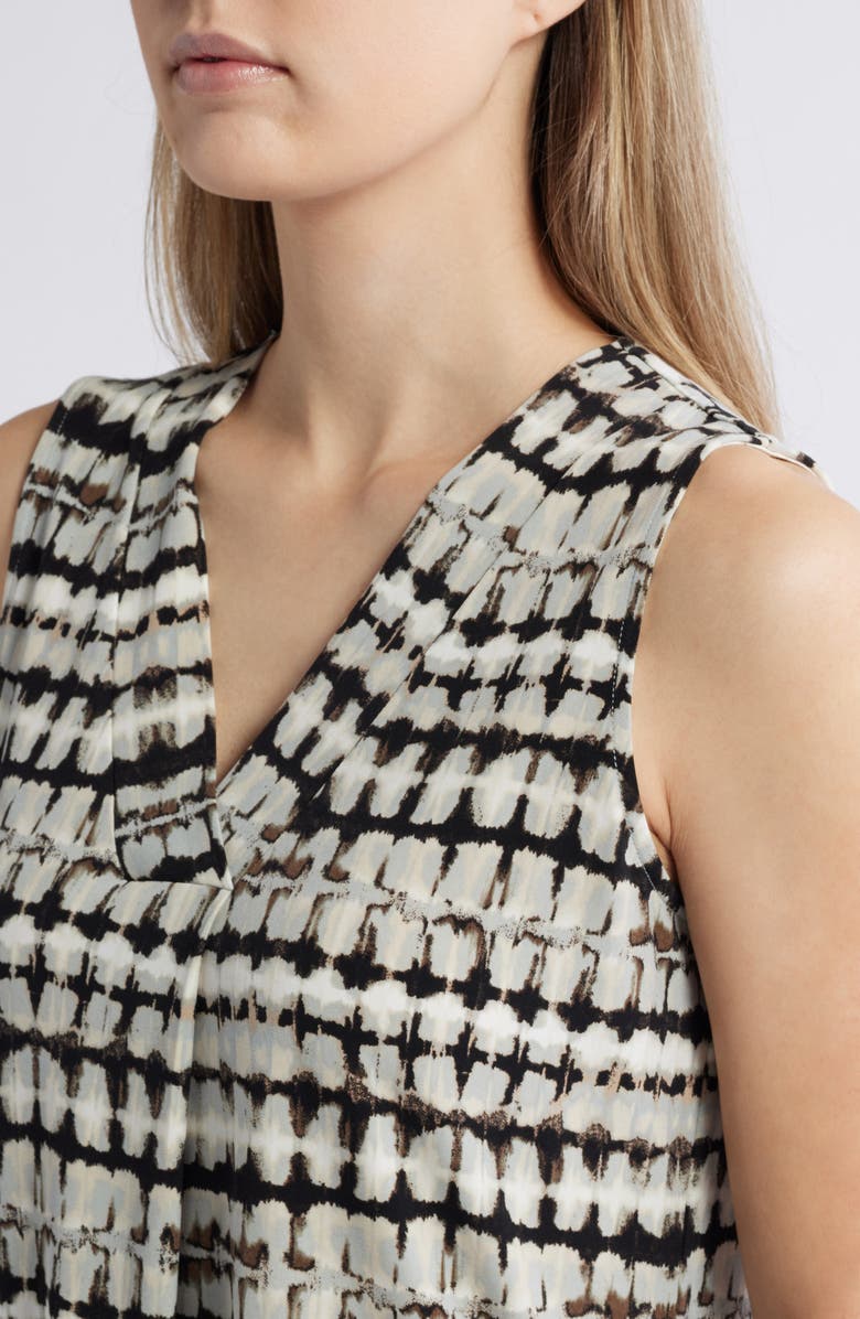 Anne Klein Abstract Print Pleat Front Shell, Alternate, color, 