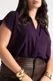 ELOQUII Notch Collar Blouse