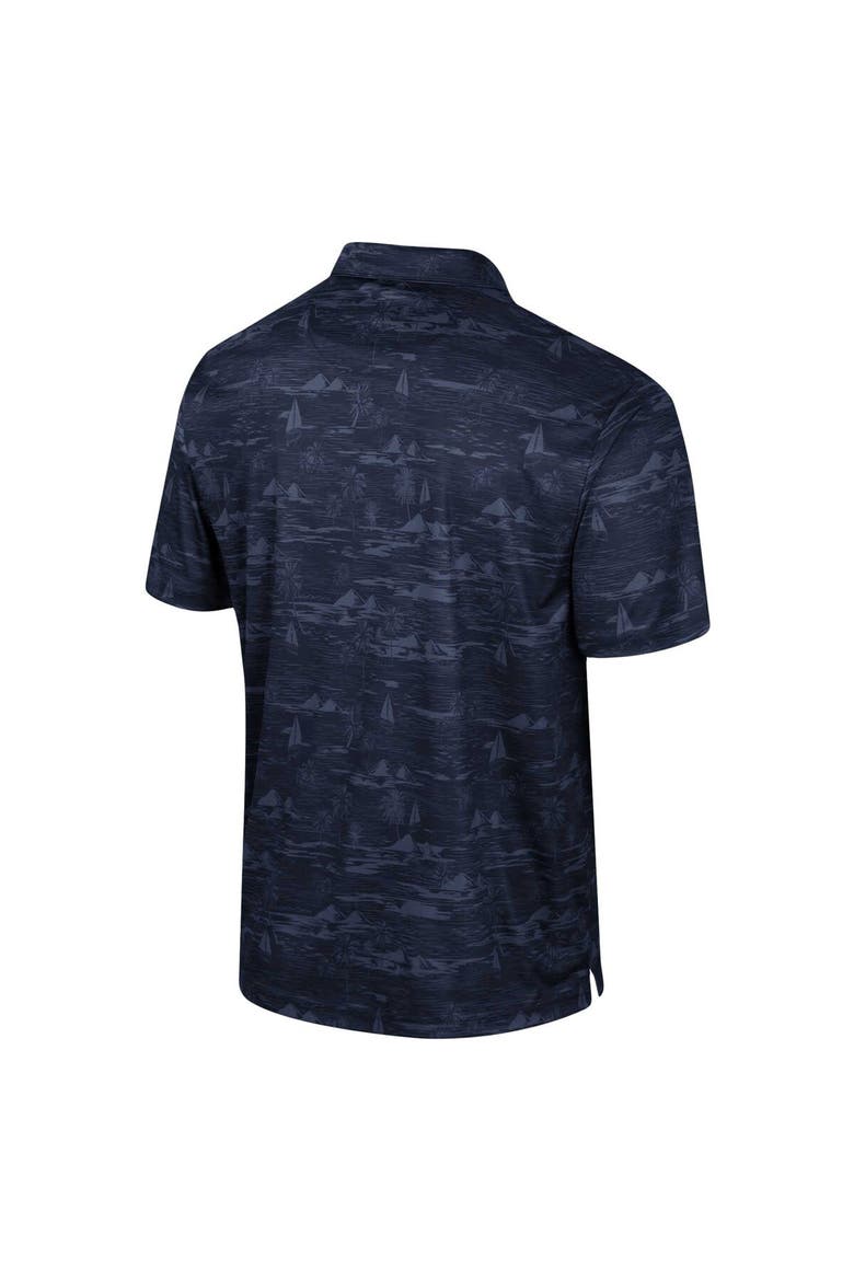 Men's Colosseum Navy Ole Miss Rebels Daly Print Polo, Alternate, color, Navy