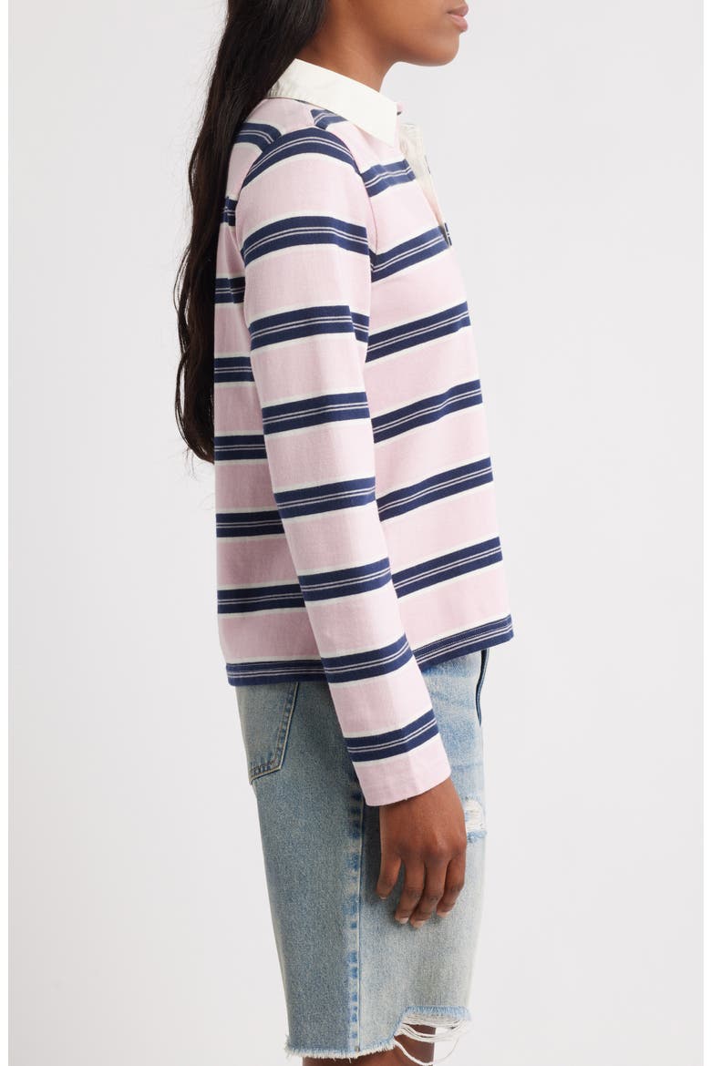 Cassia Shrunken Organic Cotton Rugby Shirt, Alternate, color, PINK