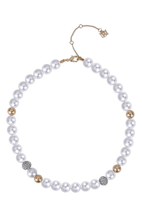 Faux Pearl Strand Necklace