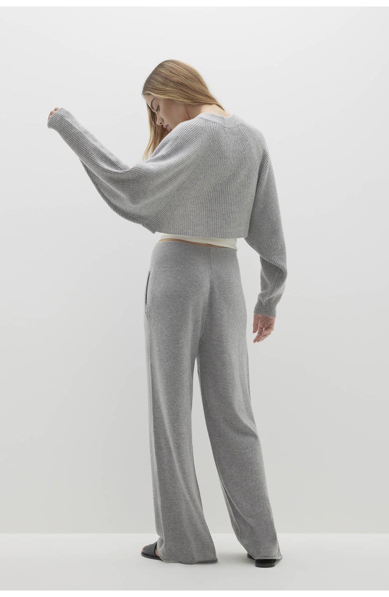 NAKED CASHMERE Antoinette Ribbed Cashmere Shrug, Alternate, color, Shadow Heather