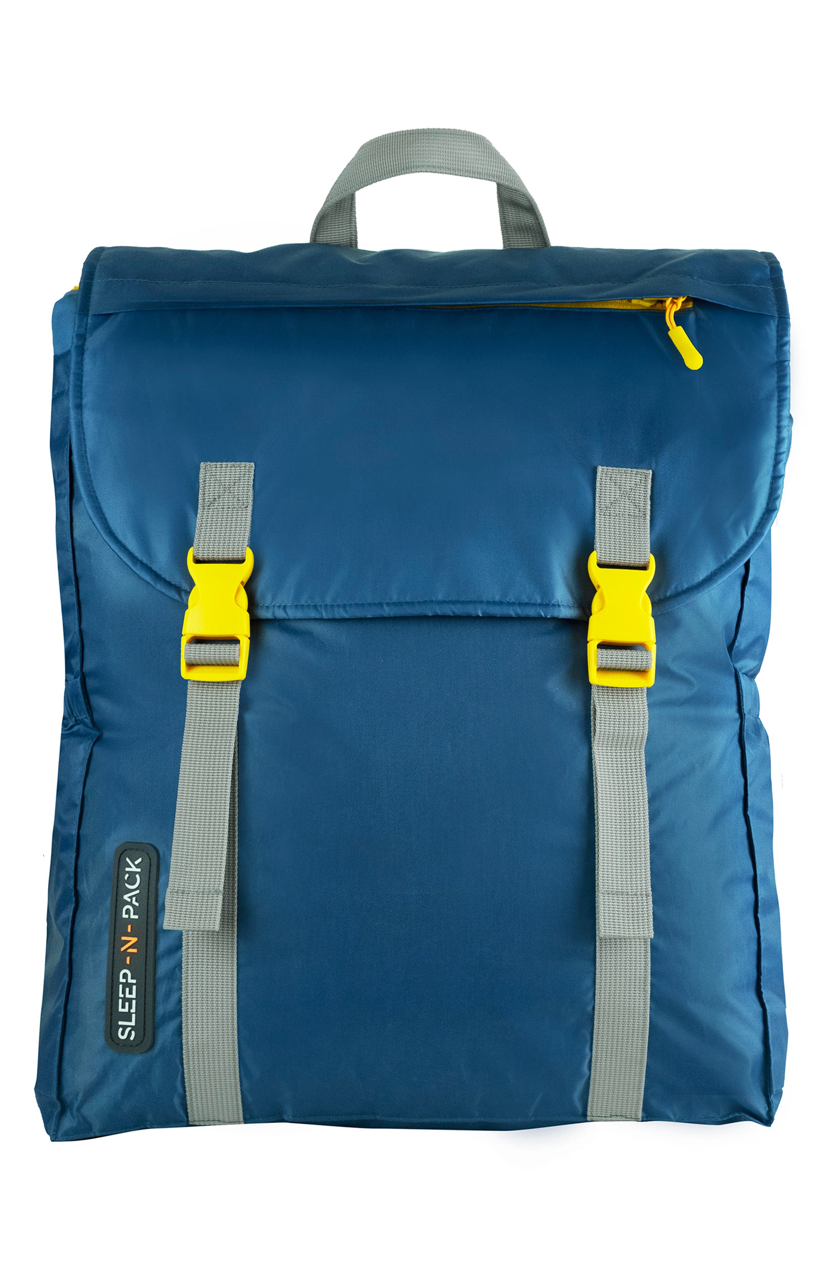Kids' Sleep-n-Pack Faux Shearling Lined Sleeping Bag Backpack, Main, color, HUDSON BAY