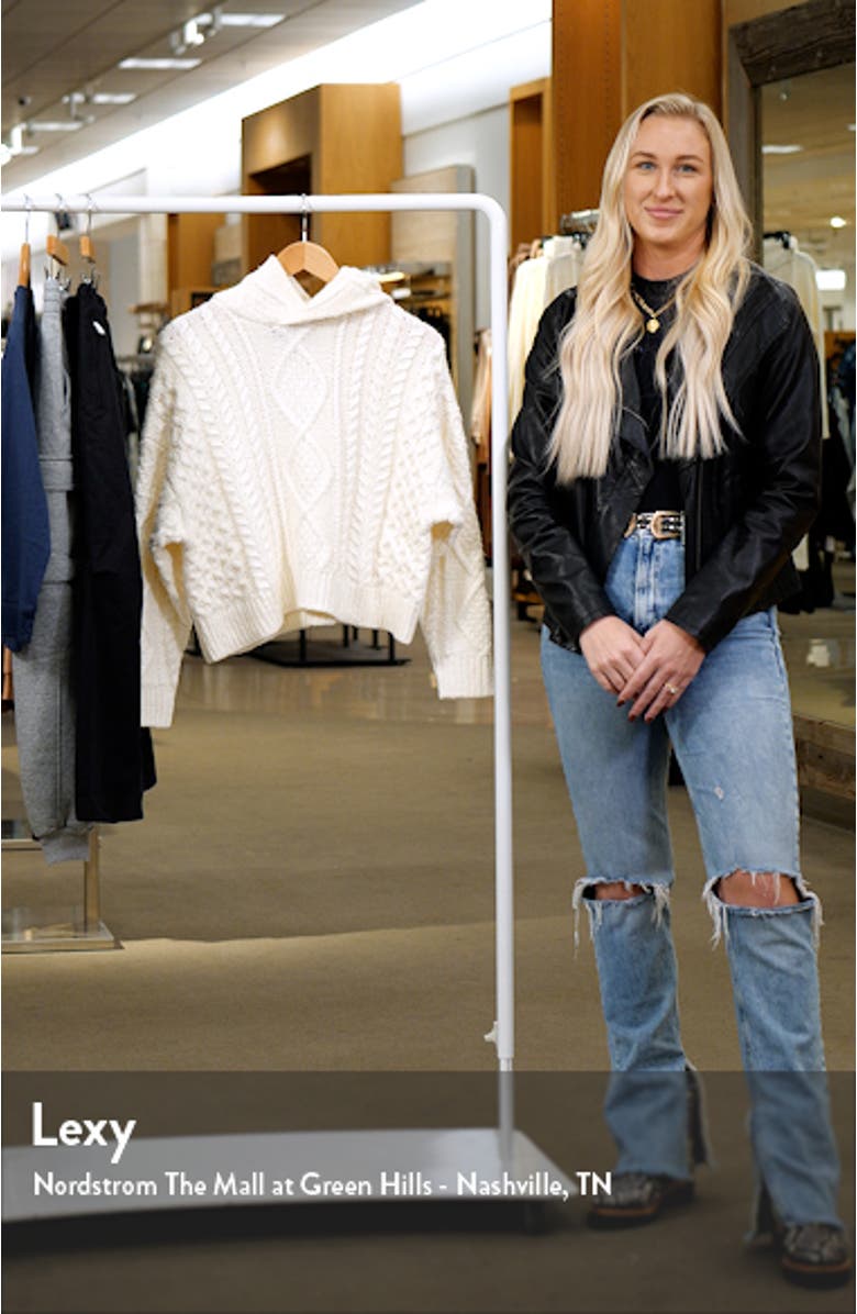 Kids' Cable Stitch Hoodie Sweater, sales video thumbnail