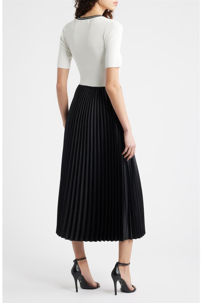The Mave Mixed Media Sweater Dress, Alternate, color, SKY WHITE / NOIR