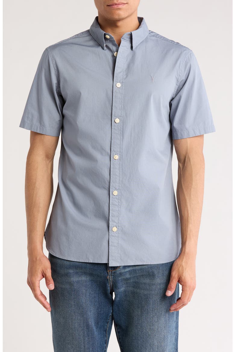 Riviera Short Sleeve Button-Up Shirt, Main, color, DUSTY BLUE