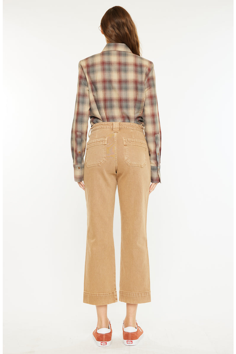 Ronnie High Rise Slim Straight Leg Cargo Jeans, Alternate, color, Tan