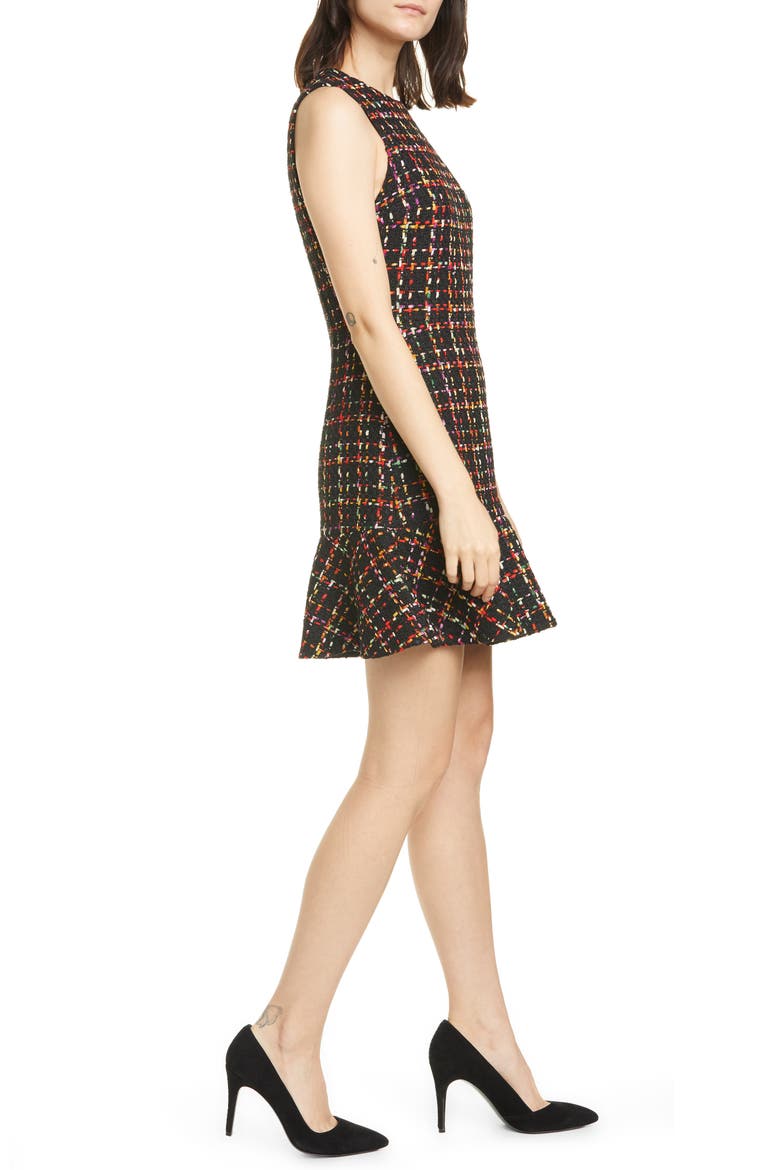 Sonny Tweed Ruffle Skater Dress, Alternate, color, BLACK MULTI
