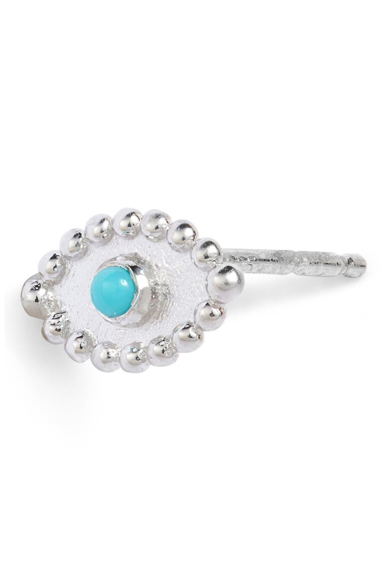 Dew Drop Evil Eye Earrings, Alternate, color, SILVER
