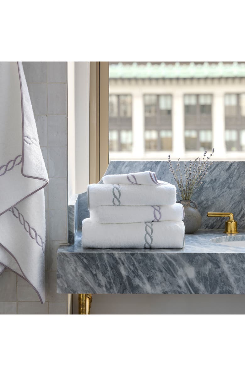 Matouk Classic Chain Wash Cloth, Alternate, color, Silver