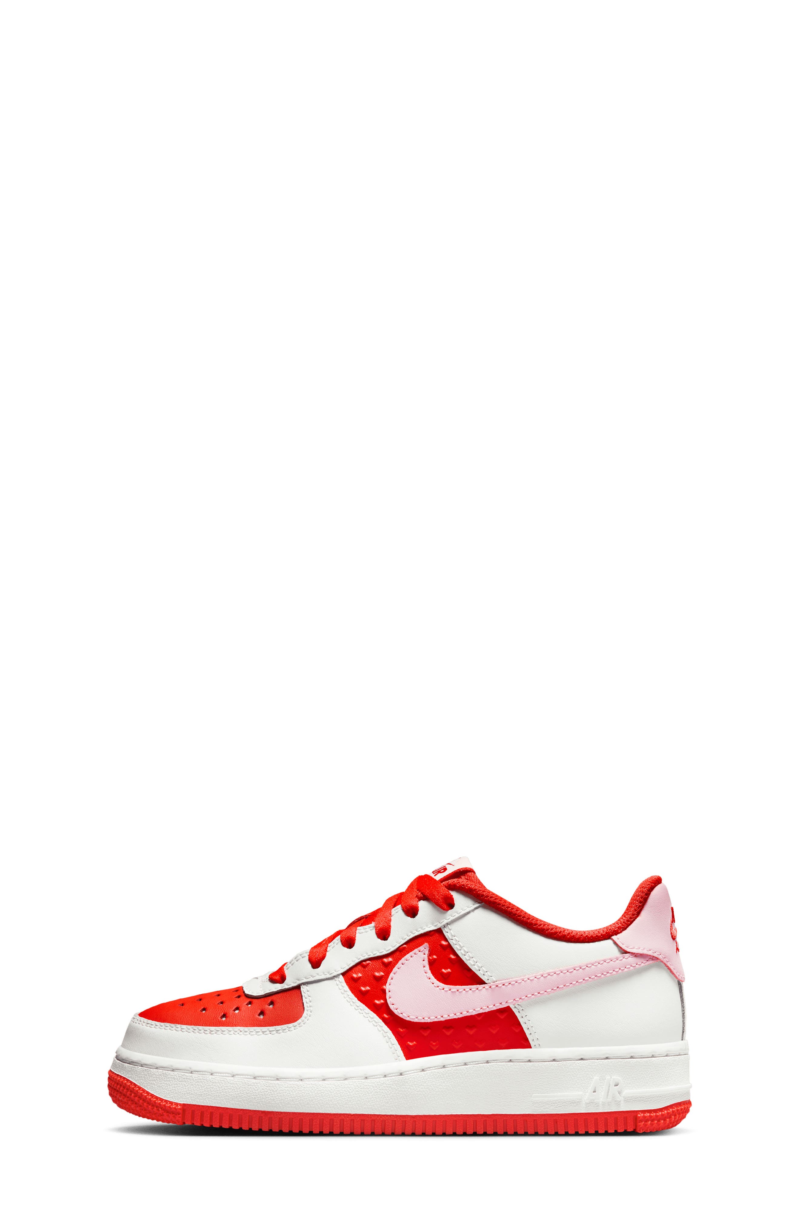 Nike Kids' Air Force 1 Basketball Sneaker, Alternate, color, White/ Crimson/ Red/ Pink