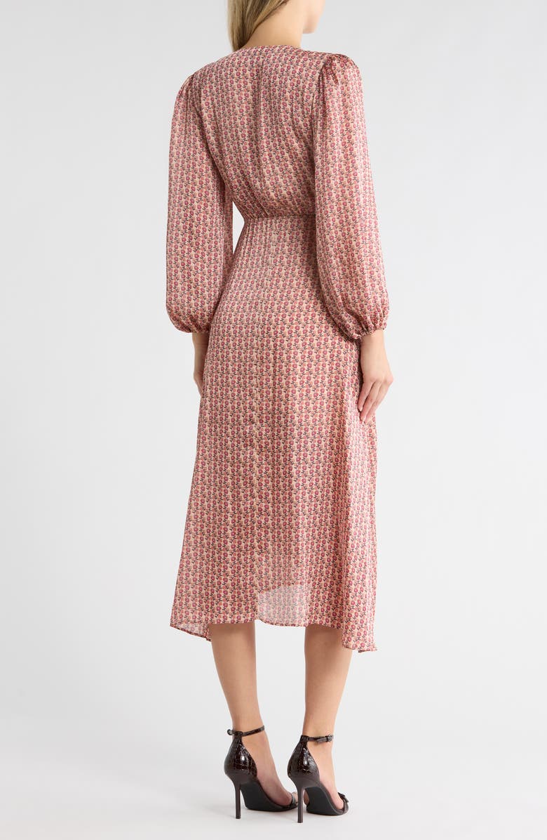 maje Rolivate Long sleeve Dress, Alternate, color, Mini Fleurs Rose Fonce