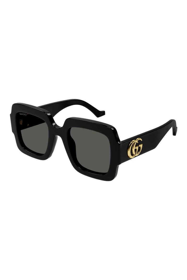 50mm Square Sunglasses, Alternate, color, BLACK