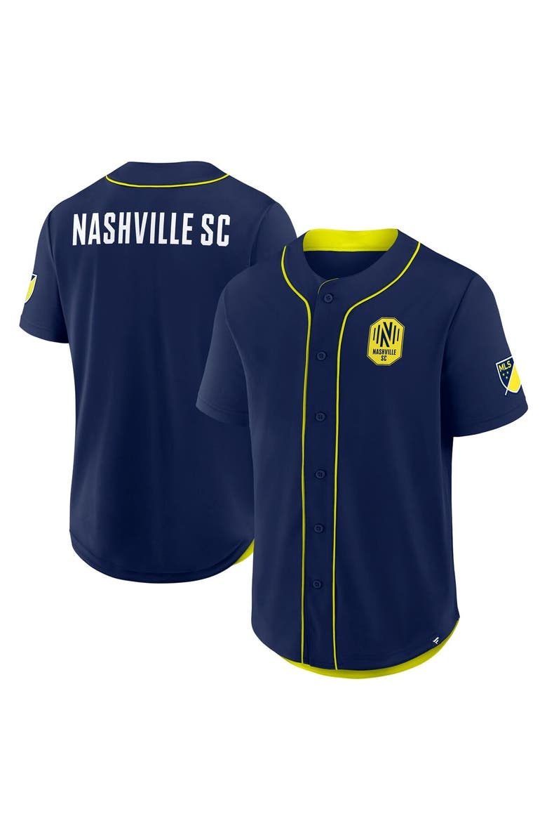 FANATICS Men's Fanatics Navy Nashville SC Injury Time Baseball Jersey, Alternate, color, Navy