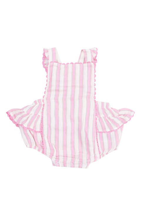 Candy Stripe Rickrack Organic Cotton Bodysuit (Baby)