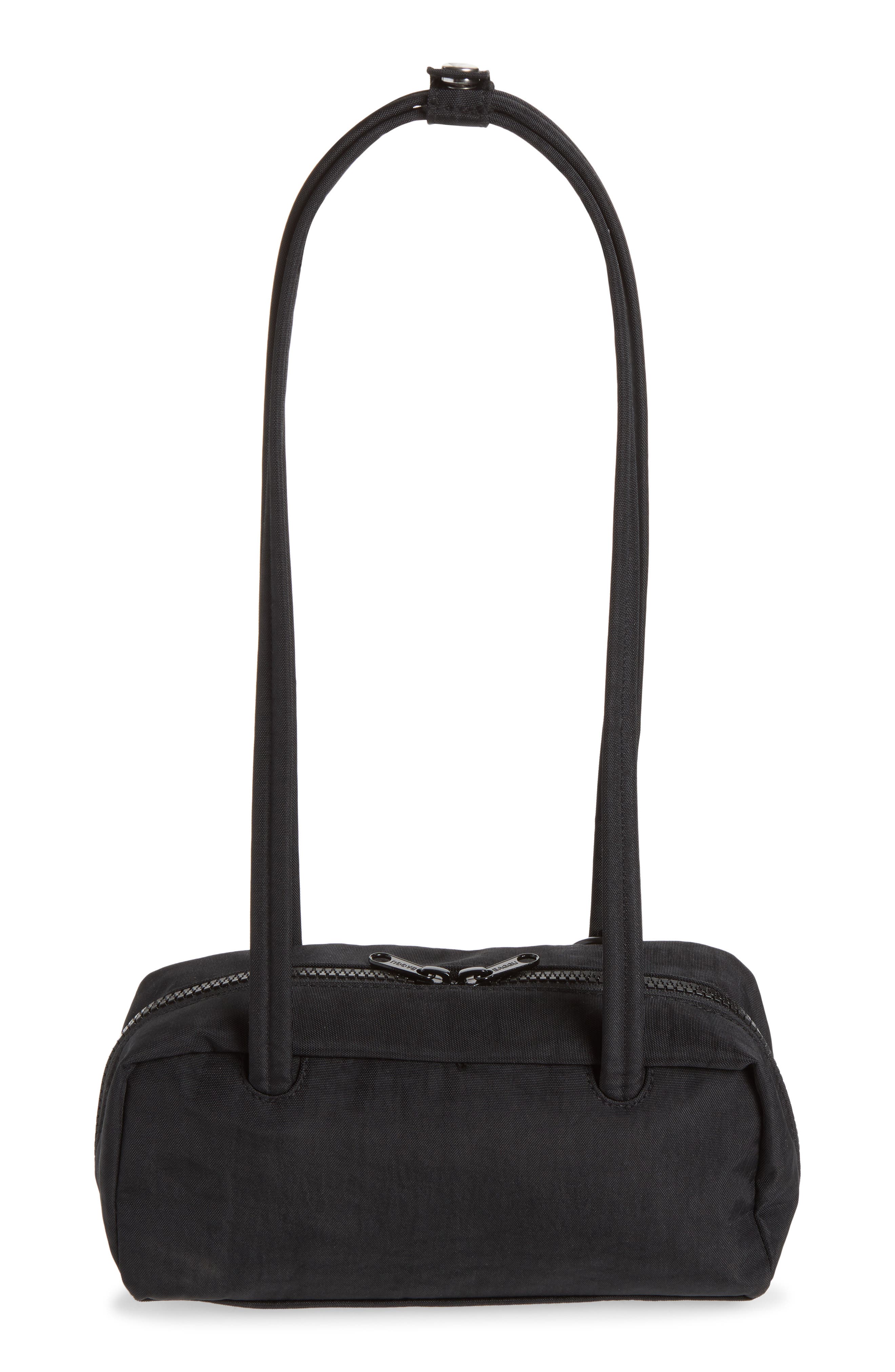 Small Recycled Nylon Bowler Bag, Alternate, color, BLACK