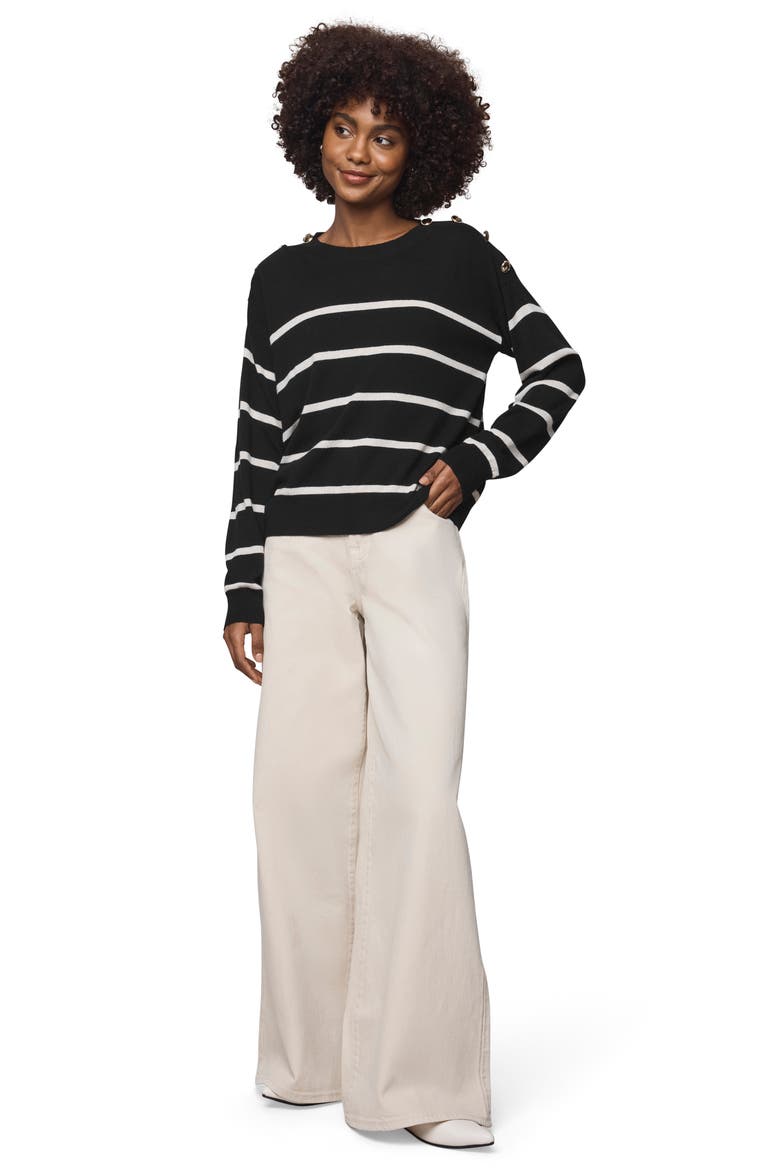 Stephanie Stripe Sweater, Alternate, color, BLACK/ PALE OAK