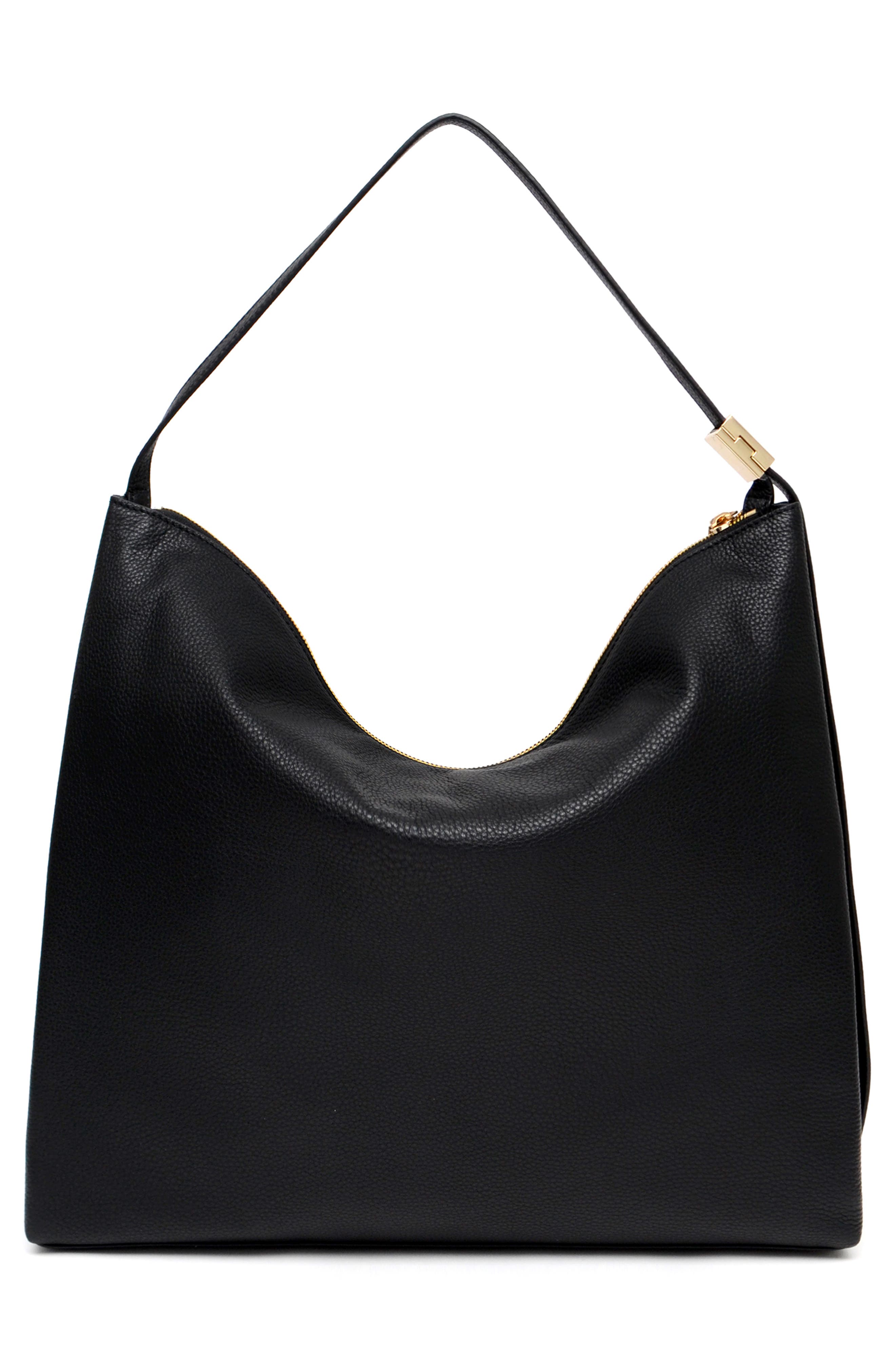 Thacker Gina Leather Shoulder Bag, Alternate, color, Black