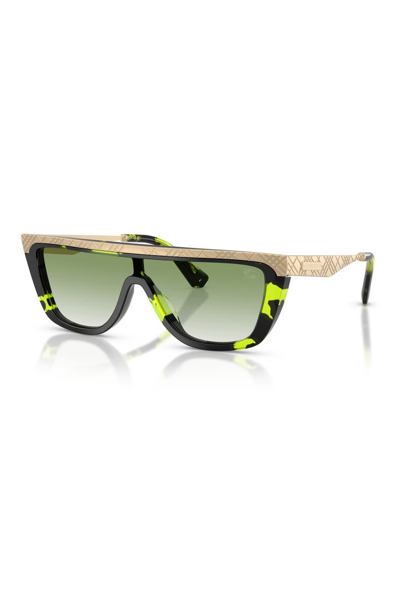 129mm Square Sunglasses, Alternate, color, GREEN HAVANA / CLEAR GREEN