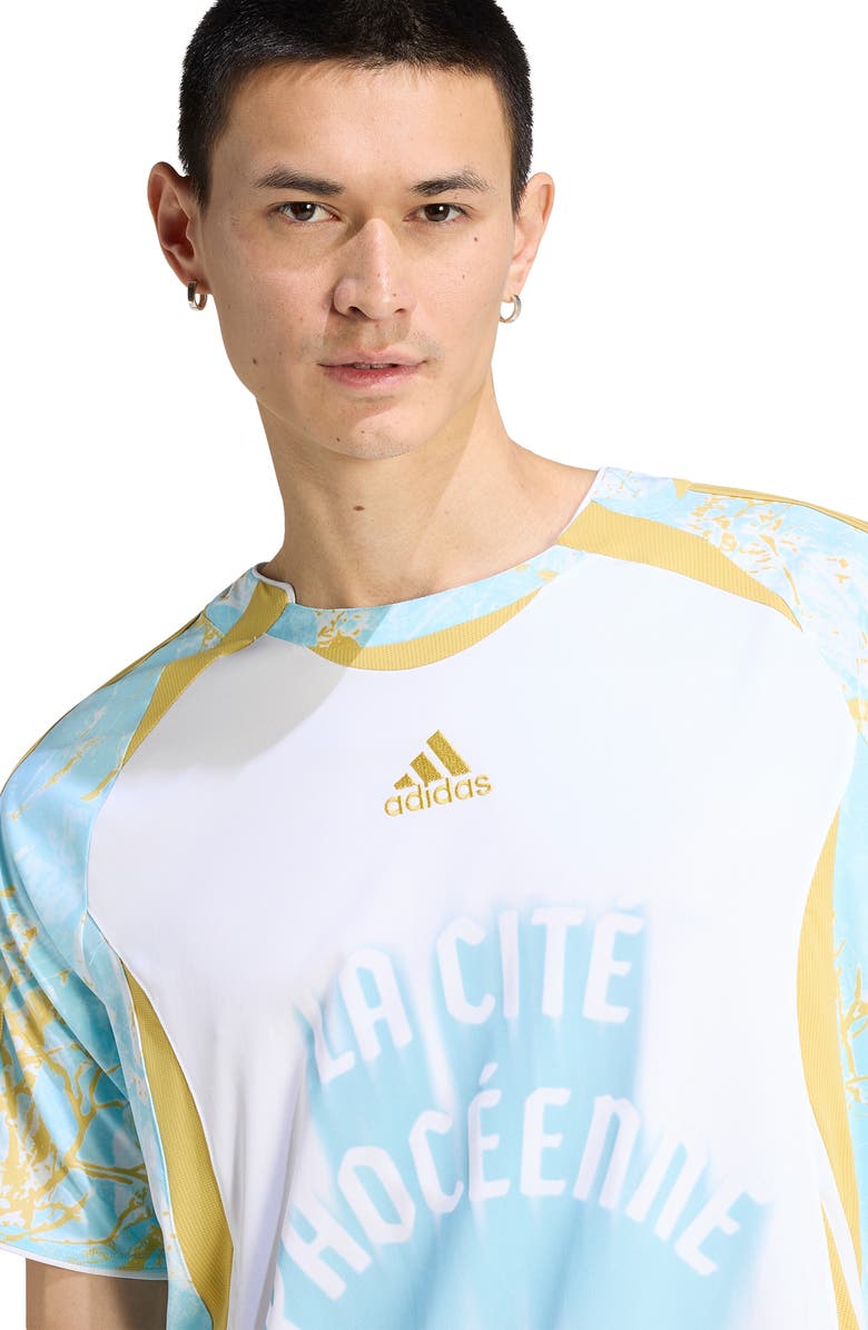 adidas France Graphic Jersey, Alternate, color, White/ Pyrite/ Icey Blue