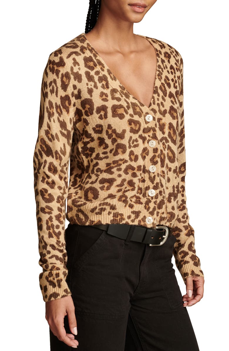Lucky Brand Leopard Print Cardigan, Alternate, color,