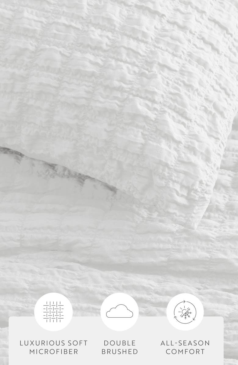 HOMESPUN Seersucker Textured 3-Piece Comforter Set, Alternate, color, White