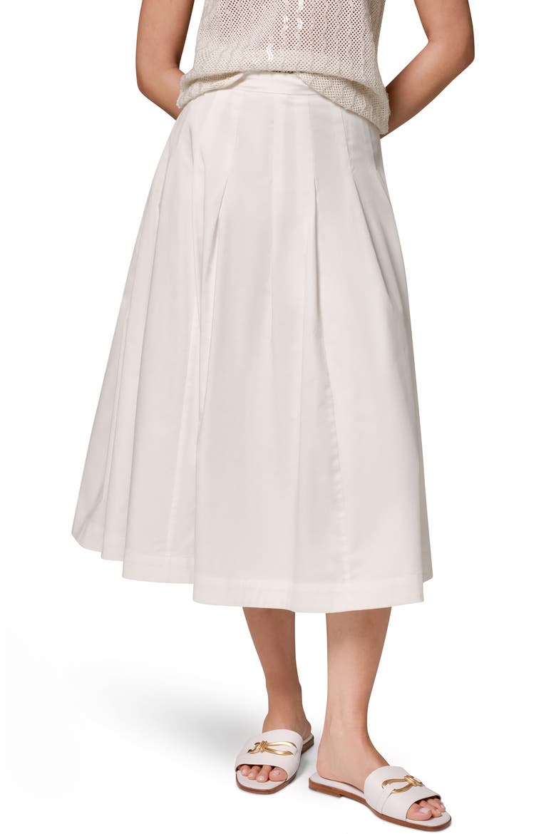 Pleated Midi Skirt, Main, color, CREAM