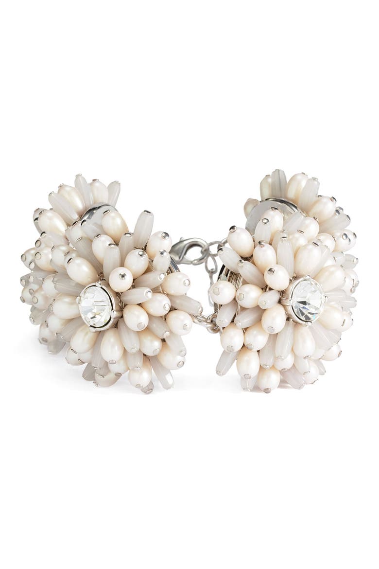 'gerbera garden' line bracelet, Main, color, CREAM