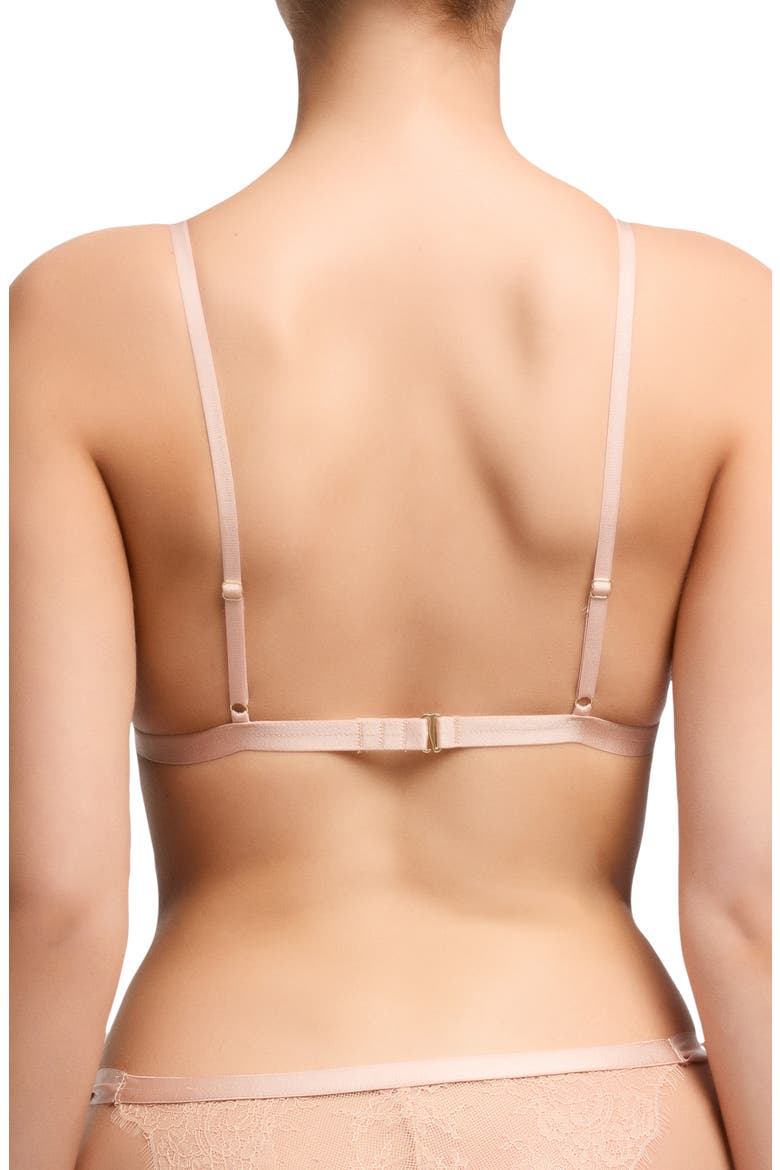 Fantacist Unlined Tie Front Bralette, Alternate, color, VINTAGE PEACH