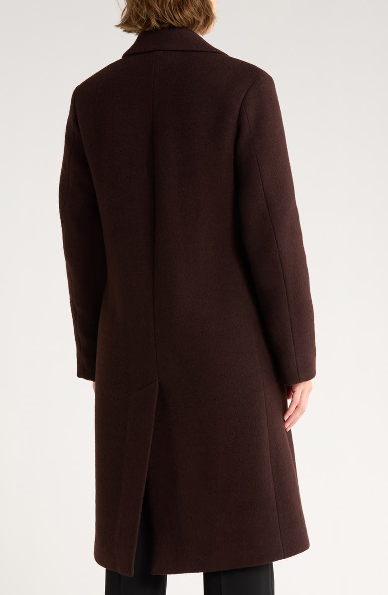 Vince Double Breasted Textured Wool Coat, Alternate, color, Ganache