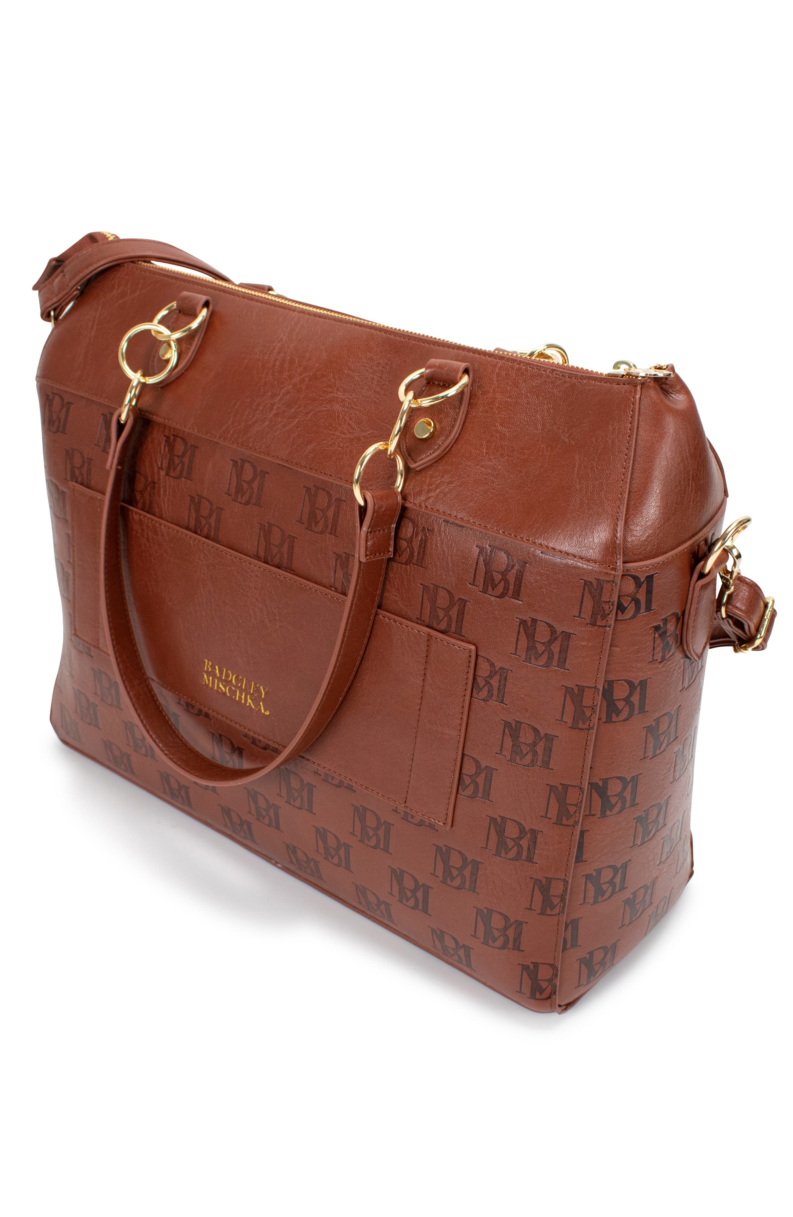 Madalyn Vegan Leather Weekender Duffel Bag, Alternate, color, Brown