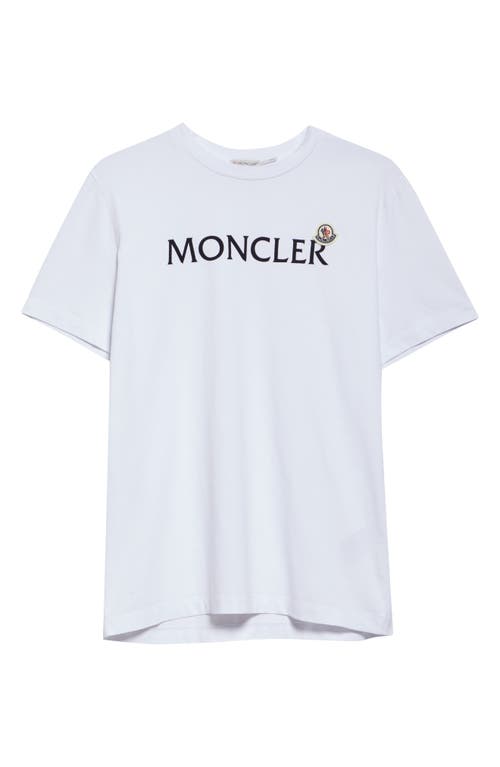 Moncler Logo Patch Graphic T-shirt In Brilliant White
