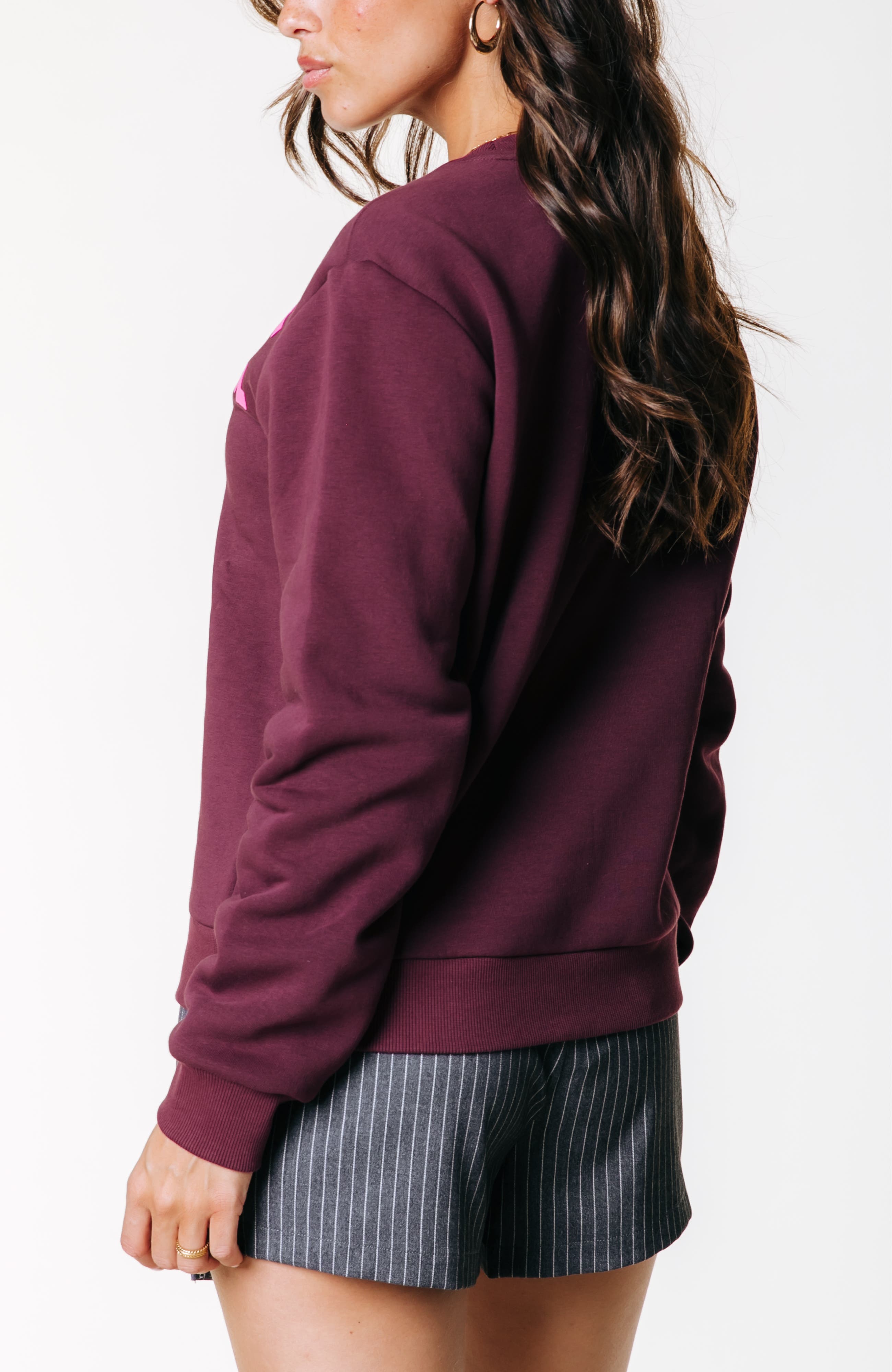 Logo Wave Puff Relaxed Sweat Port Red - image 2