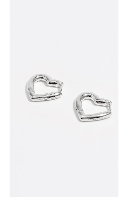 Bimba Y Lola Tall Heart Hoop Earrings In Silver