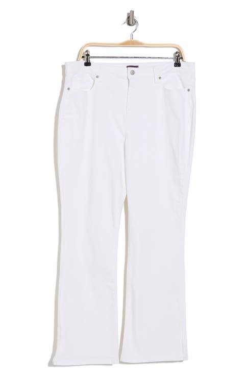 Barbara Side Slit Bootcut Jeans (Optic White)