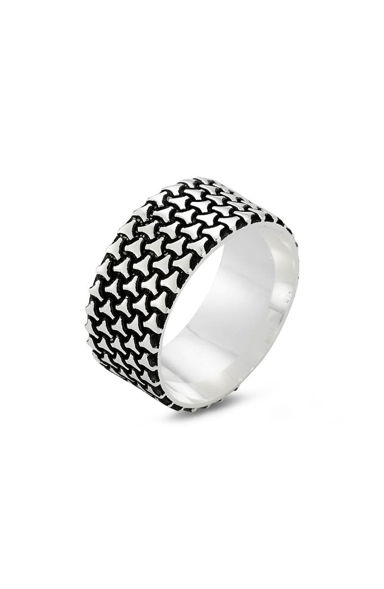Yield of Men Men's Sterling Silver Oxidized Band Ring, Main, color, Silver
