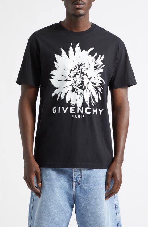 Flower Graphic Logo Cotton T-Shirt