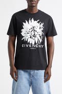 Givenchy Flower Graphic Logo Cotton T-Shirt