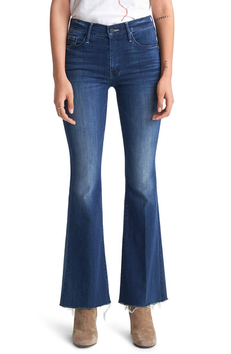 MOTHER Fray Hem Flare Jeans, Main, color, 